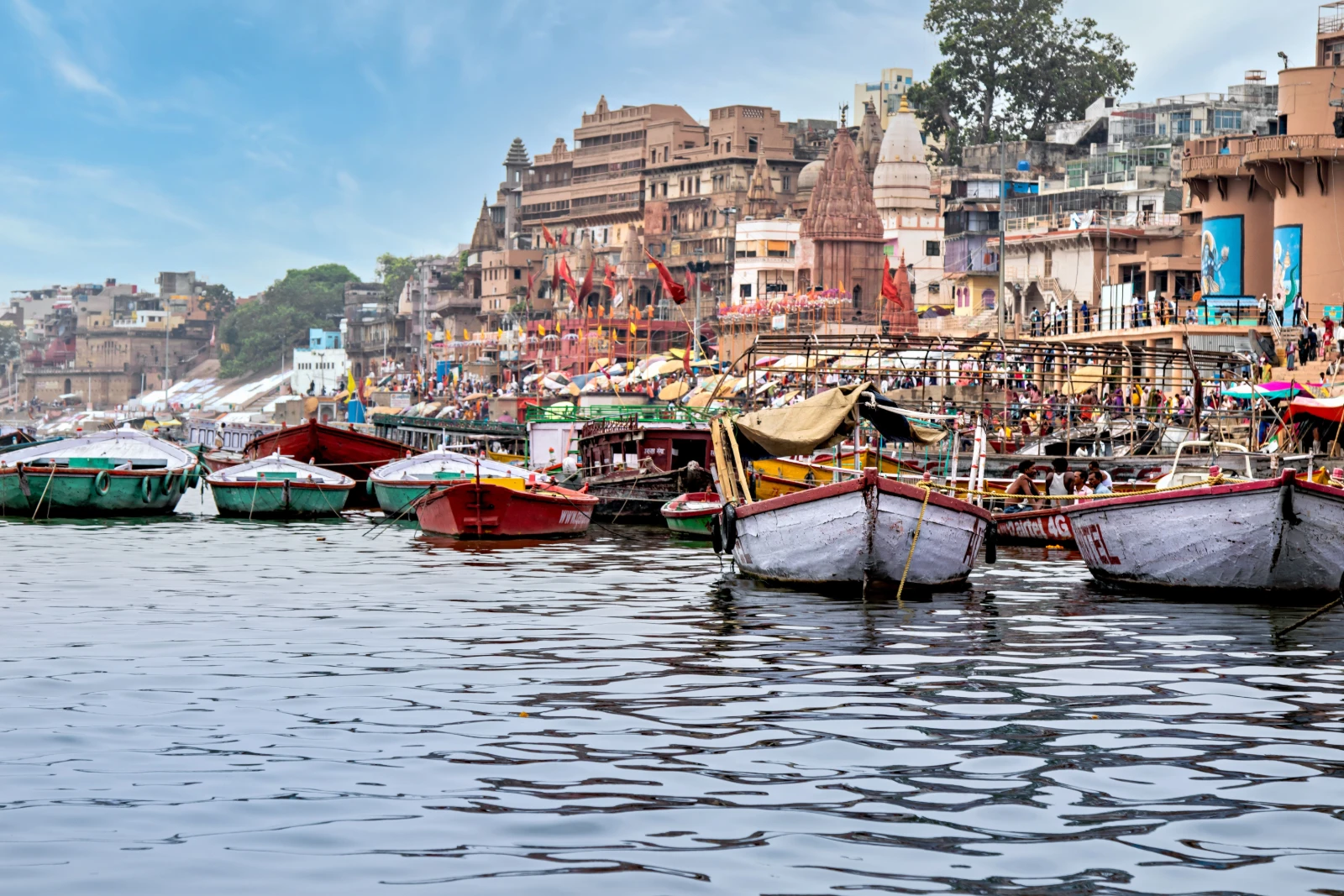 A sunrise boat on the Ganges in Varanasi