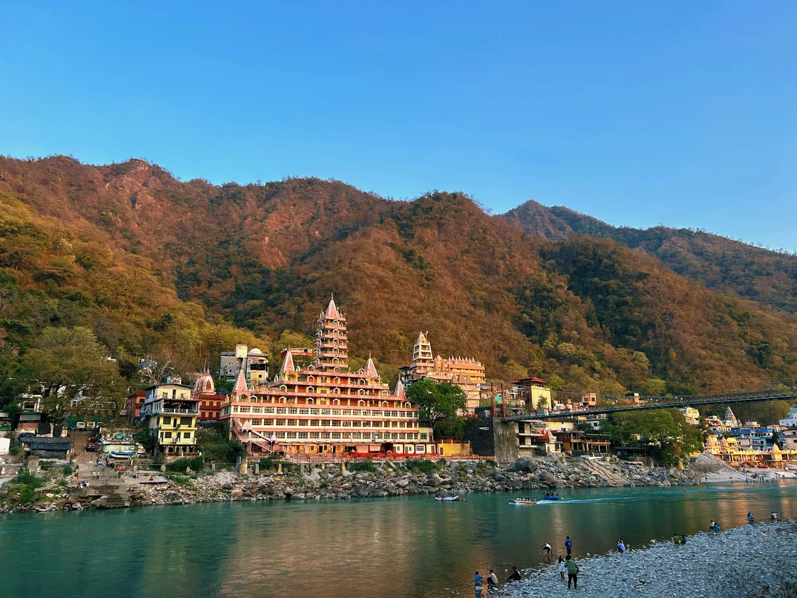 The Ganges running through the Himalayan foothill town of Rishikesh